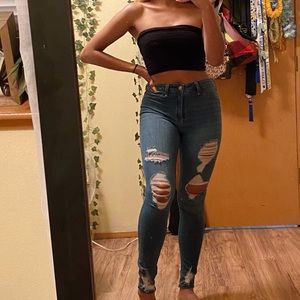 High rise jean legging